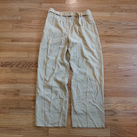 Lemaire Loose Belted High Rise Pants Dry Silk Size 40 - Picture 3 of 13